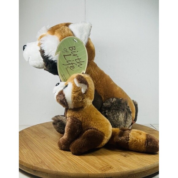 Birth of Life Red Panda Plush Stuff Animal Mom And Baby 10” - Picture 2 of 9